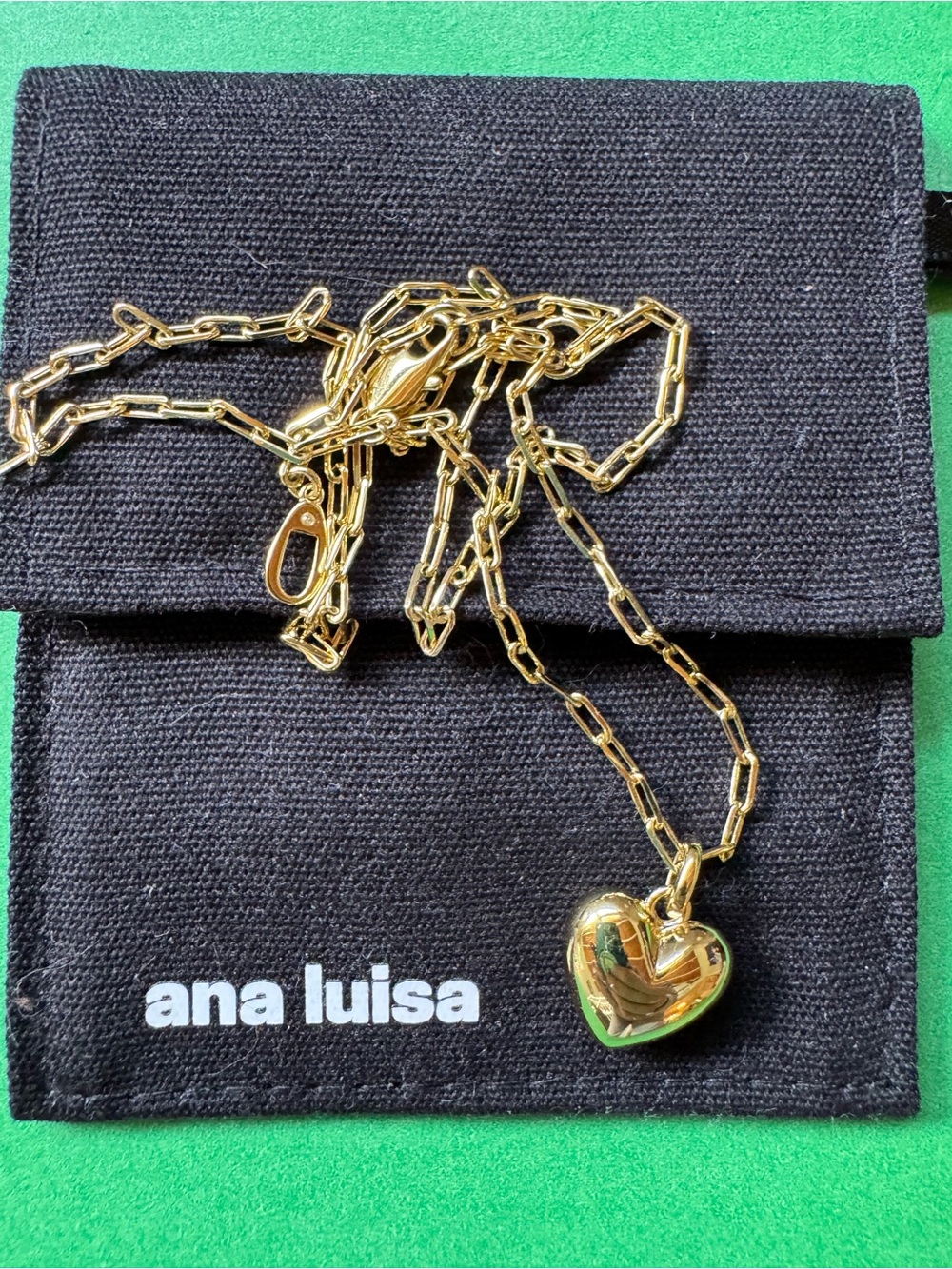 Ana Luisa Gold Tone Puffed Heart Pendant Necklace